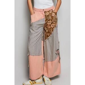 POL Size S Bohemian Stripe Star Patchwork Pants Size Small Boho